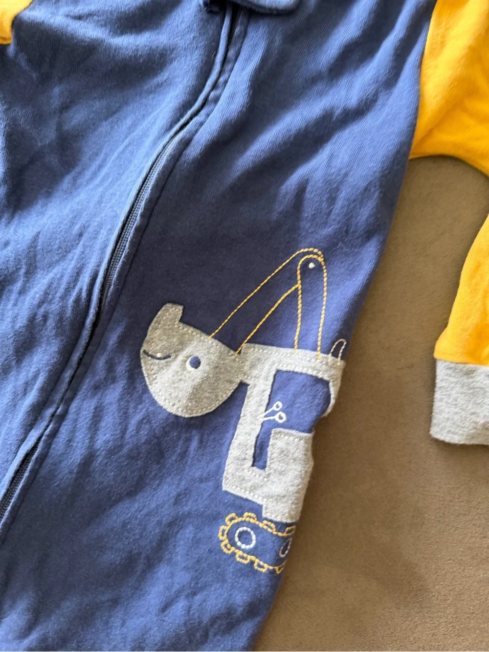 Carter Baby Boys Navy and Yellow One-Piece Sleeper
